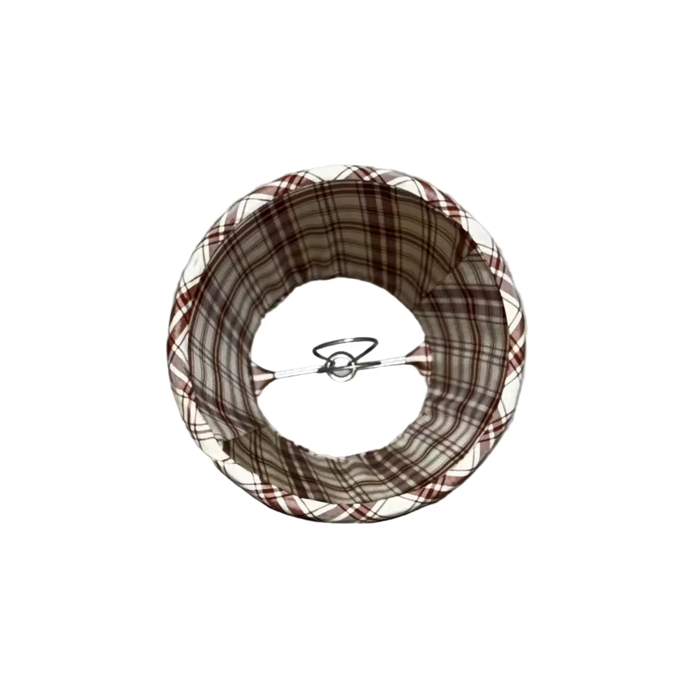Custom Red and White Plaid Shade