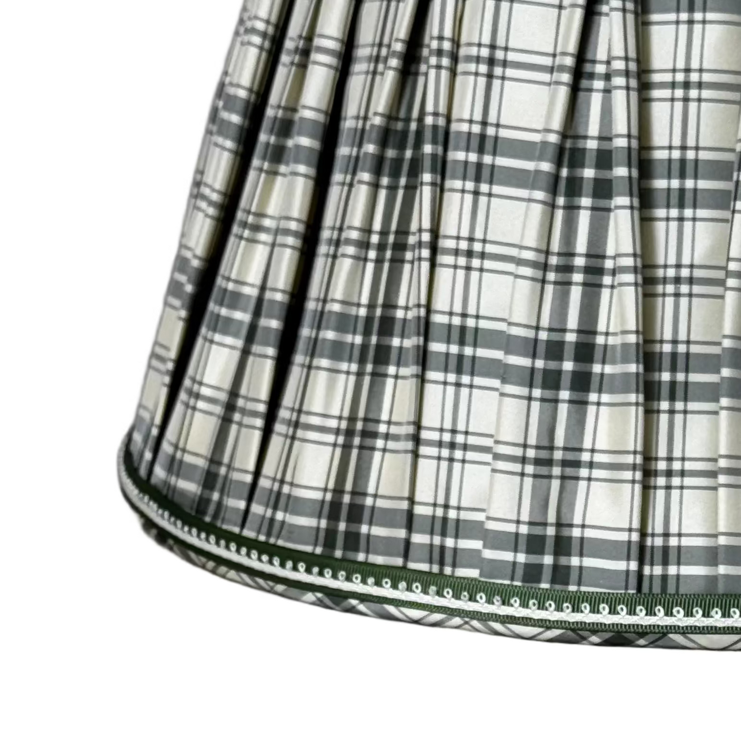 Custom Green Plaid Pleated Shade