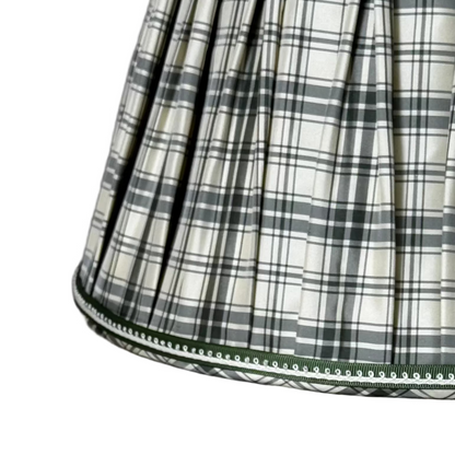 Custom Green Plaid Pleated Shade