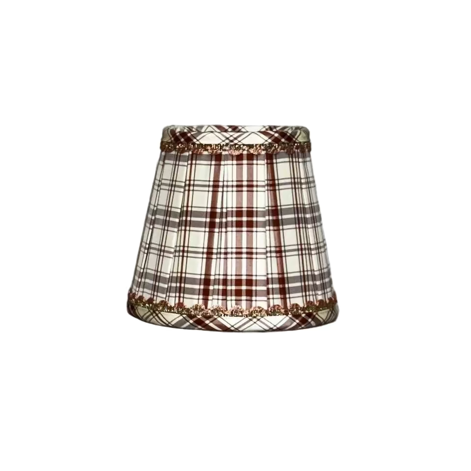 Custom Red and White Plaid Shade