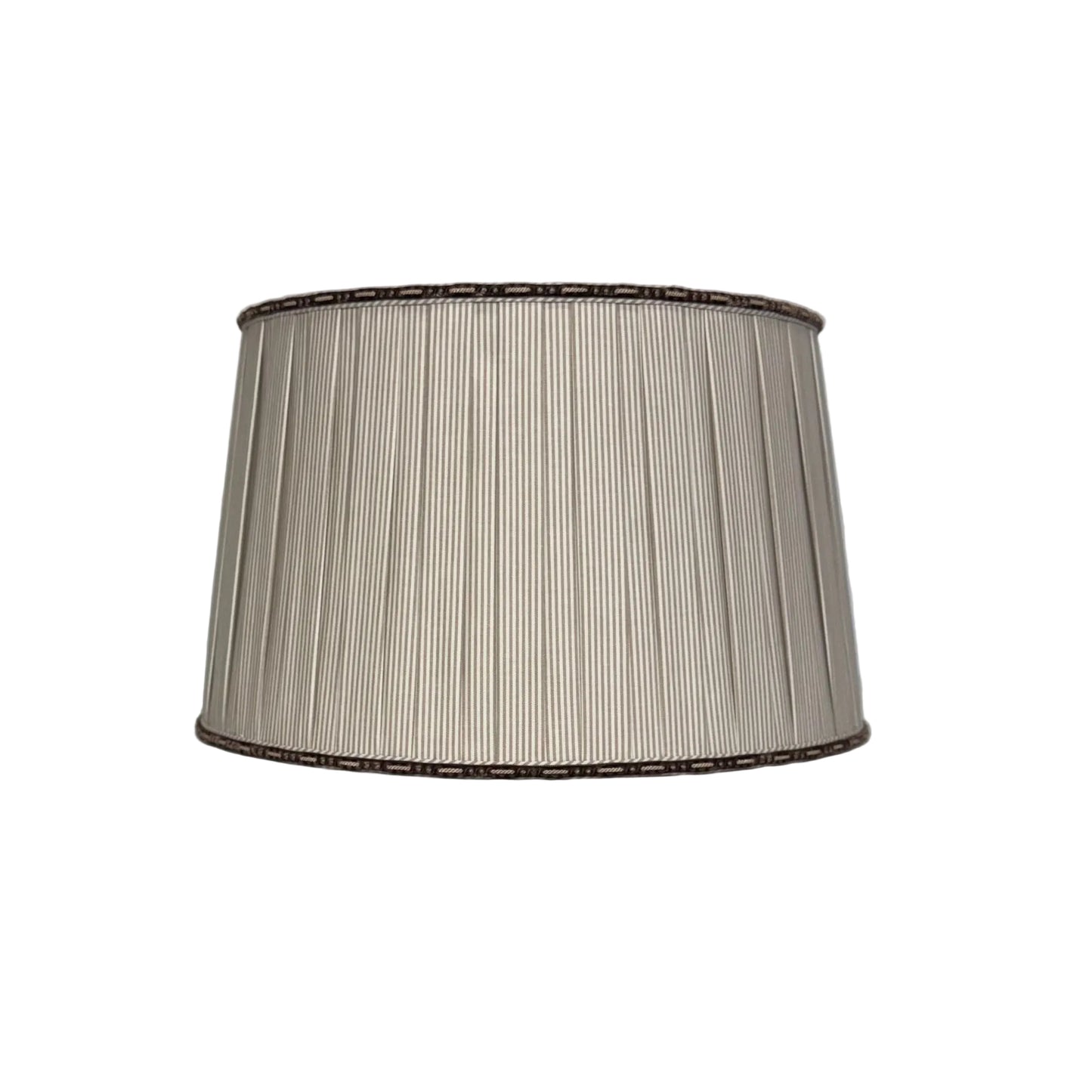 Open Box Pleat Beige and White Ticking