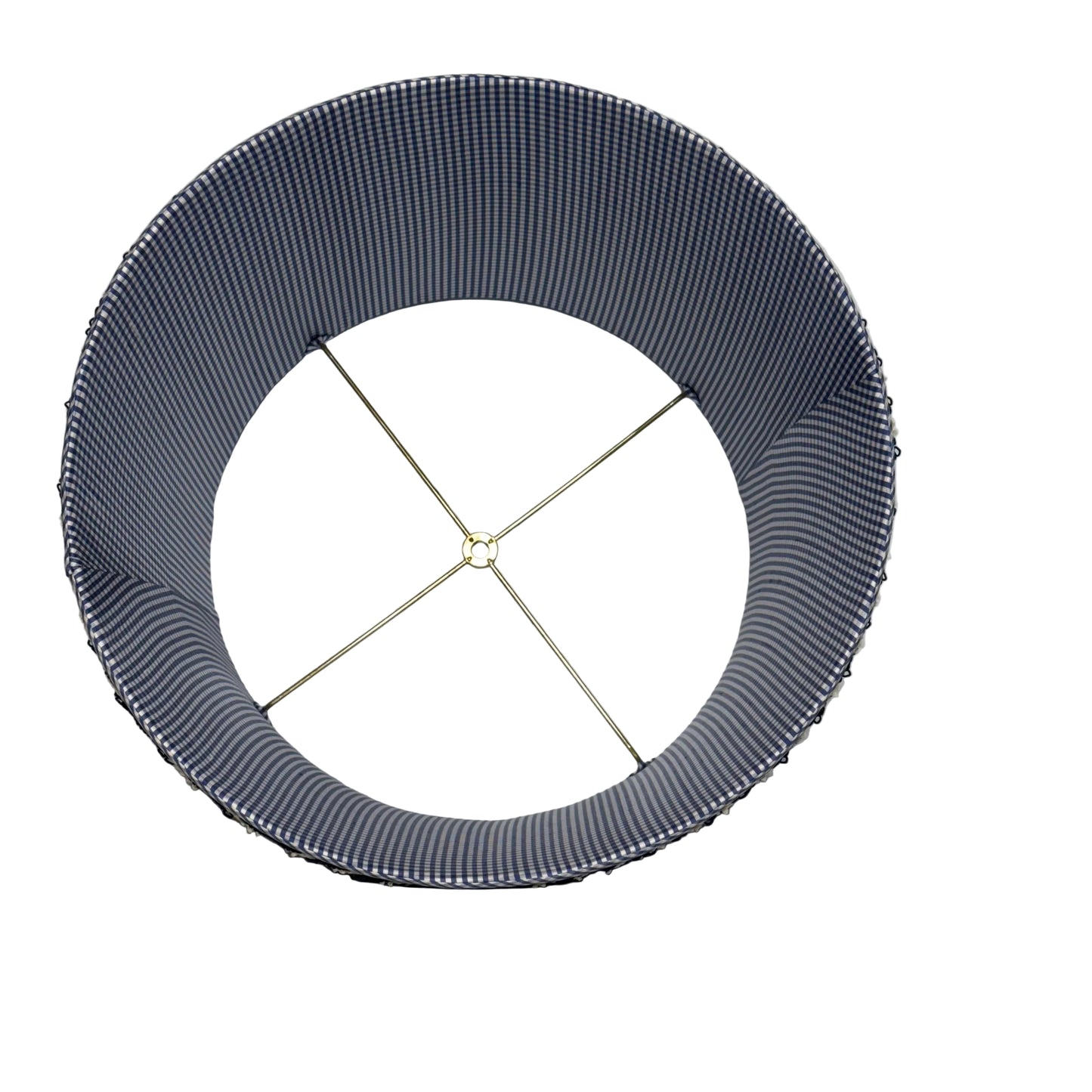 Open Box Pleat Blue and White Check Shade