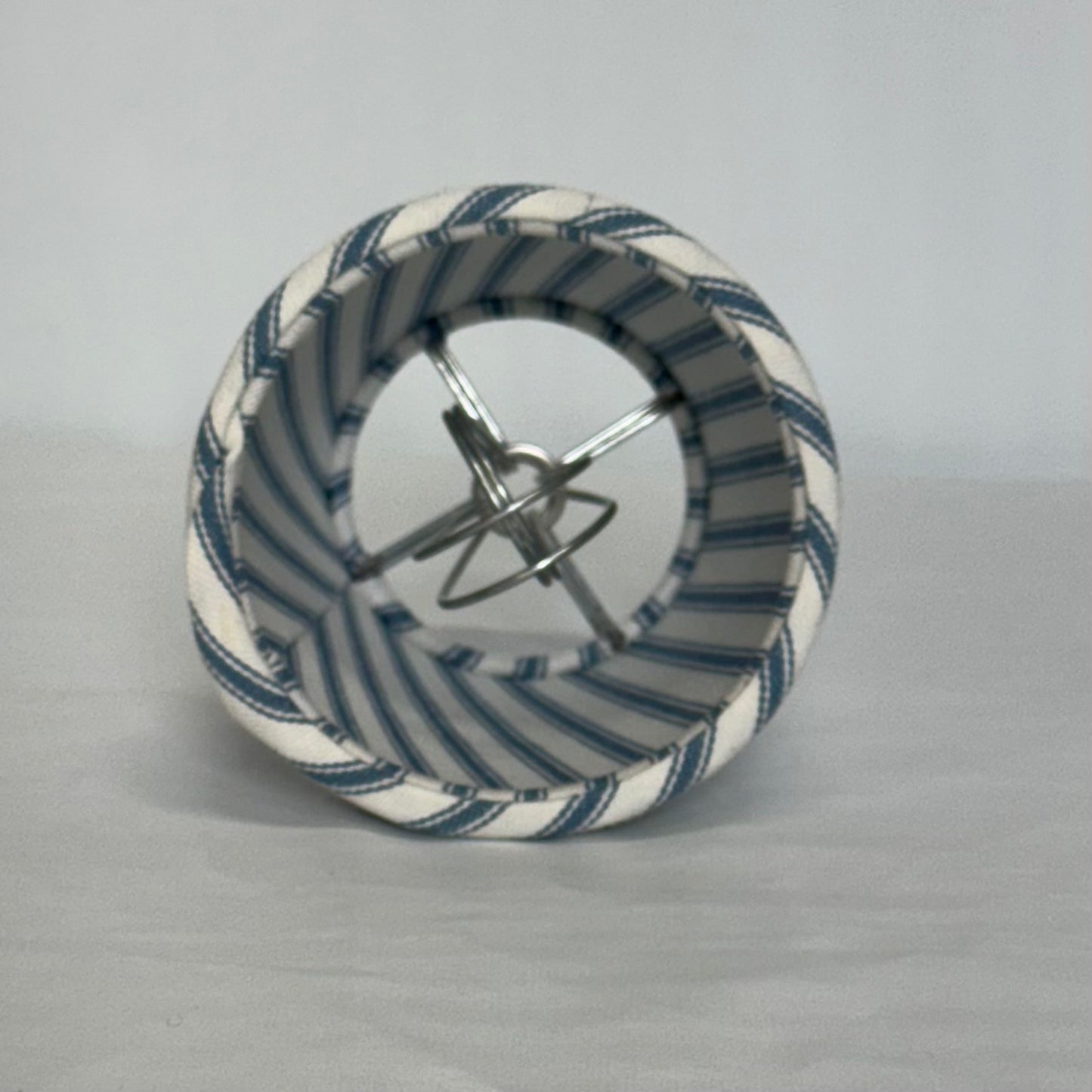 Blue Ticking Stripe Chandelier Shade